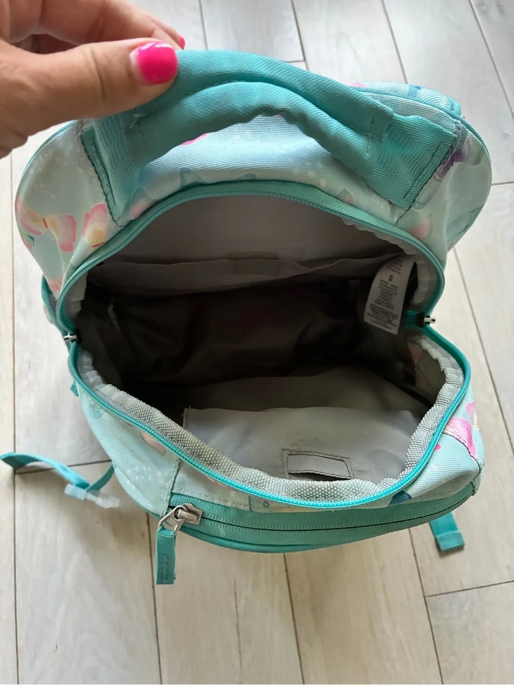 Pottery Barn Kids Butterfly Print Teal Backpack - Small School Bag EUC